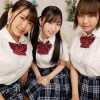 【爆乳ビッチハーレム】大きなおっぱいを見せつけ圧迫密着してきた小悪魔女子高生3人に乳首・亀頭・尻穴の3点責めにされ。。。